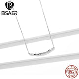 925 Silver Clear Zircon Wave Necklace Platinum Chain