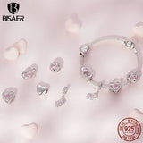 925 Silver Motherly Love Charm Bead Pendant, Platinum Plated