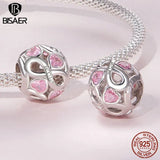 925 Silver Motherly Love Charm Bead Pendant, Platinum Plated