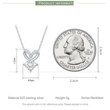 925 Silver CZ Necklace Platinum Plated Women Wedding Jewelry