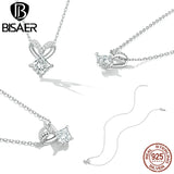 925 Silver CZ Necklace Platinum Plated Women Wedding Jewelry