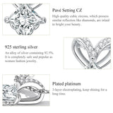 925 Silver CZ Necklace Platinum Plated Women Wedding Jewelry