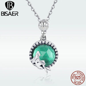 925 Silver Fairy Story Green Zircon Pendant Necklaces