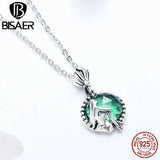 925 Silver Fairy Story Green Zircon Pendant Necklaces