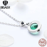 925 Silver Fairy Story Green Zircon Pendant Necklaces