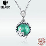 925 Silver Fairy Story Green Zircon Pendant Necklaces