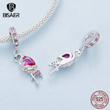 925 Silver Owl Charm Bead Flamingo Pendant Necklace Bracelet DIY