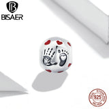 925 Sterling Silver Palm Love Heart Shaped Board Beads Charm