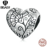 925 Silver Heart Charm Angel Pendant Beads for Bracelet