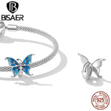 925 Silver Butterfly Insect Charm Beads DIY Jewelry Making