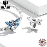 925 Silver Butterfly Insect Charm Beads DIY Jewelry Making