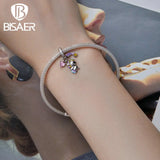 925 Silver Unicorn Charm Heart Zircon Pendant