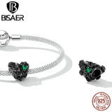 925 Silver Dark Skull Heart Charm Bead