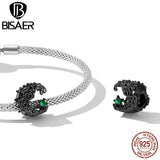 925 Silver Dark Skull Heart Charm Bead