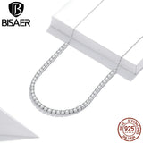 925 Sterling Silver Cubic Zircon Tennis Choker Chain Necklace