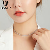 925 Sterling Silver Cubic Zircon Tennis Choker Chain Necklace