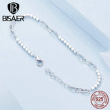 925 Silver Zircon Bracelet Chain Platinum Plated Women Jewelry