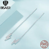 925 Silver Lightning Stud Earrings Platinum Plating Women Party Jewelry Gift