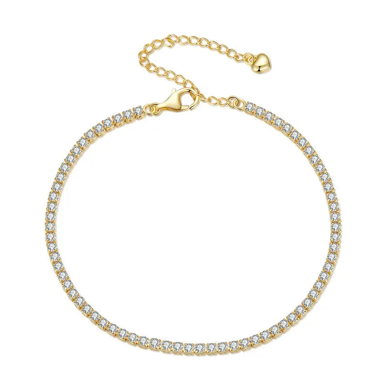 925 Silver Tennis Bracelet Zircon Chain Women Wedding Jewelry