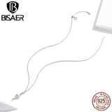 925 Silver Snake Necklace Pendant Zircon Platinum Plated