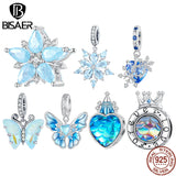 925 Silver Frozen Castle Crown Butterfly Snowflake Pendant