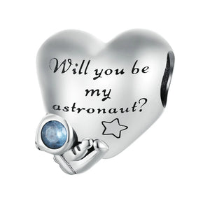 925 Silver Astronaut Moonstone Pendant Bracelet