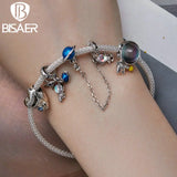 925 Silver Astronaut Moonstone Pendant Bracelet