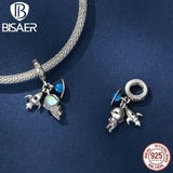 925 Silver Astronaut Moonstone Pendant Bracelet