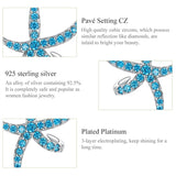 925 Silver Starfish Earrings CZ Starfish Stud Earrings for Women Beach Party