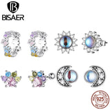 925 Silver Colorful Paws & Zircon Stud Earrings