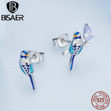925 Silver Stud Earrings Zircon Ear Women Gift