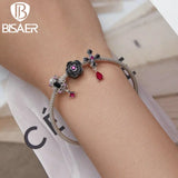 925 Silver Rose Charm Bat Pendant Gothic Cross Bead Halloween DIY Bracelet