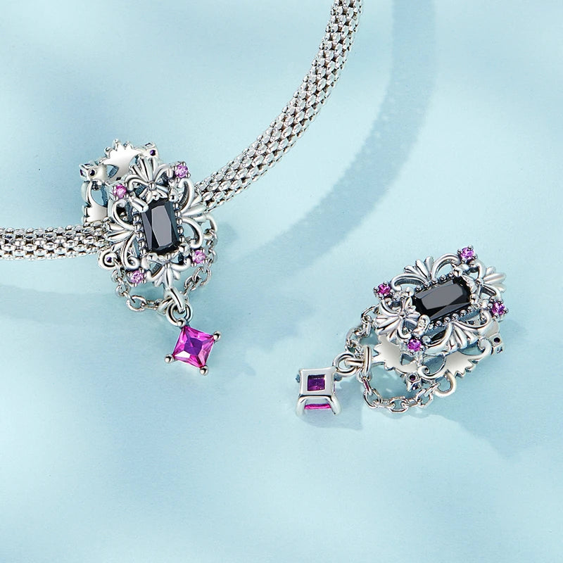 925 Silver Rose Charm Bat Pendant Gothic Cross Bead Halloween DIY Bracelet