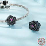 925 Silver Rose Charm Bat Pendant Gothic Cross Bead Halloween DIY Bracelet