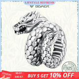 925 Silver Dragon Charms Bead Women DIY Bracelets Necklaces EFC546