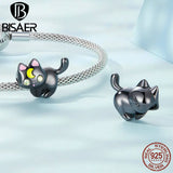 925 Silver Moon&Cat Charm Pendants Bead Halloween Party DIY Bracelet 