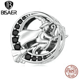 Vintage Witch Charm Moon Bead for Halloween Party Bracelet