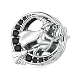 Vintage Witch Charm Moon Bead for Halloween Party Bracelet