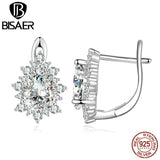 925 Silver Water-Drop Zircon Stud Earrings for Women