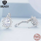 925 Silver Water-Drop Zircon Stud Earrings for Women