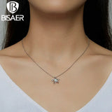 925 Sterling Silver Chain Necklace Plated Platinum ECN473