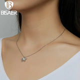 925 Sterling Silver Chain Necklace Plated Platinum ECN473