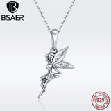 925 Silver Flower Fairy Clavicle Pendant Necklace for Women