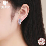 925 Silver Geometric Stud Earrings Women's Jewelry