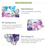 925 Silver Geometric Stud Earrings Women's Jewelry