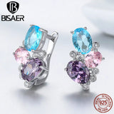 925 Silver Geometric Stud Earrings Women's Jewelry
