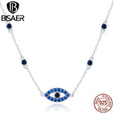 925 Silver Lucky Eyes Necklace Pendant Female Collar Jewelry Gift