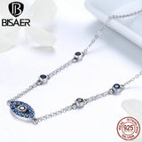 925 Silver Lucky Eyes Necklace Pendant Female Collar Jewelry Gift