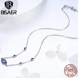 925 Silver Lucky Eyes Necklace Pendant Female Collar Jewelry Gift