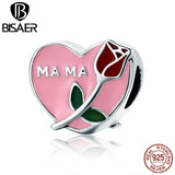 925 Silver Mama Love Heart Beads Fit Bracelet
